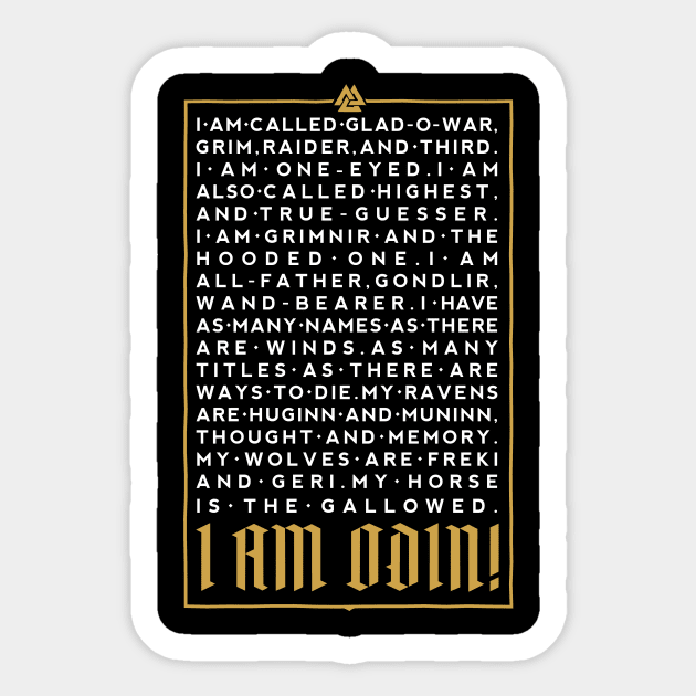 I am Odin - III Sticker by demonigote